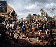 Matthys Naiveu Carnival Scene oil painting on canvas